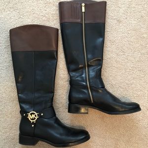 Michael Kors Two Tone Fulton Harness Riding Boots